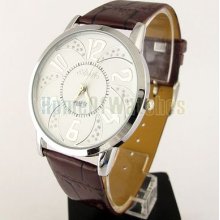 Special Watches Dial Quartz Analog Band Pu Leather Ladies Mens