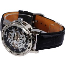 Steampunk Classic Elegant Men's Dress Evening Skeleton Auto Mechanical Watch