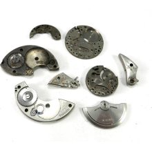 Steampunk Jewelry Supply Vintage Crescent Pocket Watch Plate Silver Steampunk Supplies Watch Parts DIY - 148