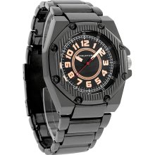 Structure by Surface Mens Black Ion Finish Rose Gold Accents Quartz Watch 32549