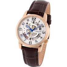Stuhrling 107bl 1245k2 Delphi Oracle Automatic Skeleton Rose Gold Plated Watch