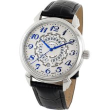 Stuhrling 118a 331516 Traveler World Timer Swiss Gmt Leather Mens Watch