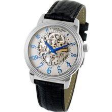 Stuhrling Original 107 331516 Delphi Automatic Skeleton Black Leather Mens Watch