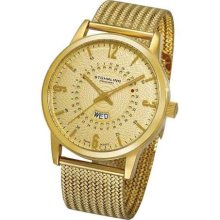 Stuhrling Original 345m 333331 Classic Jupiter Swiss Gold Plated Mens Watch