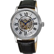 Stuhrling Original Men's Classic Delphi Venezia Automatic Skeleton Black/Silver-Tone Watch - 1077.33152