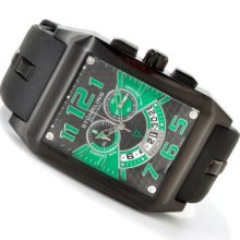 Stuhrling Original Men's Madman C2 Swiss Chronograph Rubber Strap Watch GREEN / BLACK