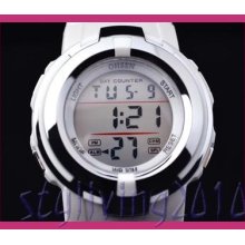 Stylish Structure White Alarm Chime Date Date Lady Kid Child Digital Sport Watch