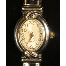 Stylish Two Tone White Stag Easy To Read Flex Band Ladies Watch Works (r1)