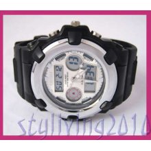 Stylish Water Proof Dual Time Mens Women Lady Quartz Analog Digital Sports Watch