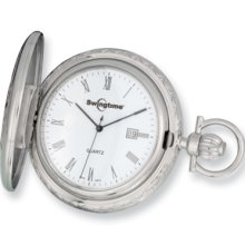 Swingtime Rose & Chrome-Plated Quartz Pocket Watch