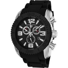 Swiss Legend Men's Quartz Watch With Black Dial Chronograph Display And Black Rubber Strap Sl-20067-01-Bb