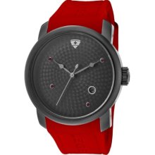 Swiss Legend Men's Quartz Watch With Black Dial Analogue Display And Red Silicone Strap Sl-20028-Bb-01-Rd