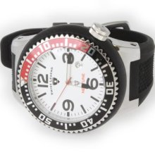 Swiss Legend Men's Quartz Watch With White Dial Analogue Display And Black Rubber Strap Sl00006/18
