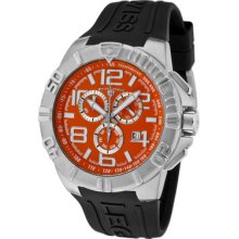 Swiss Legend Men's Super Shield Chronograph Orange Dial Black Silicone