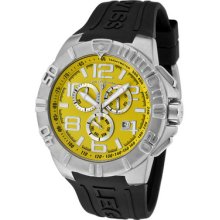 Swiss Legend Men's Super Shield Chronograph Yellow Dial Black Silicone