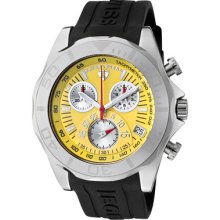 Swiss Legend Men's Tungsten Chronograph Yellow Dial Black Silicone