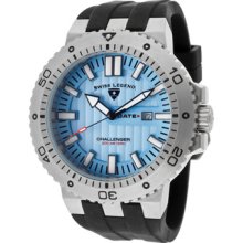 SWISS LEGEND Watches Men's Challenger Light Blue Dial Black Silicone