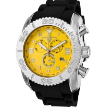 SWISS LEGEND Watches Men's Commander Chronograph Yellow Dial Black Sil