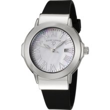 Swiss Legend Women's South Beach White Mother Of Pearl Dial Black Sili