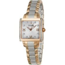 Swiss Made Bulova Accutron 65r141 Masella Diamond Accented Two Tone Ladies Watch