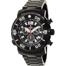 Swiss Precimax Men's Sentinel Deep Dive Pro SP12066 Black Stainless-Steel Swiss Chronograph Watch with Black Dial