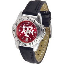 Texas A&M Aggies Sport Leather Band AnoChrome-Ladies Watch