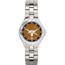 Texas longhorns women's chrome alloy watch w/ stainless steel band
