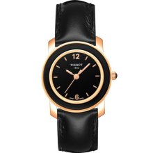 Tissot Cera Ladies Black Quartz Gold Watch T9082099605700
