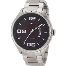 Tommy Hilfiger Men Sport Stainless Steel Bracelet Watch Case Round Date Time