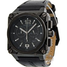 Torgoen T27 Series Black Dial Chronograph Italian Leather Mens Watch T27106