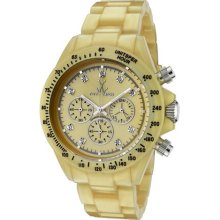 ToyWatch Women's Fluo Pearly Chronograph White Crystal Gold Pearl ...