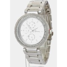 TRENDY CRYSTAL CHRONO WATCH (Silver)