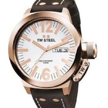 TW Steel CE1017 Watch CEO Canteen Mens - White Dial Rose Gold Case Quartz Movement