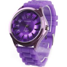 Unisex Chrysanthemum Style Quartz Watch Wrist (Purple)
