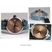 Universal Geneve Watch Classic Auto Mechanical Steel Bracelet Copper Dial New BP - Copper - Stainless Steel