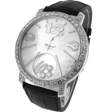 Unworn Chopard 4176 Happy Diamonds 207450-1005 White Gold Diamond Mop Watch