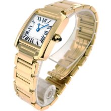 Unworn Ladies Cartier Tank Francaise W50002n2 18k Yellow Gold Quartz 21mm Watch