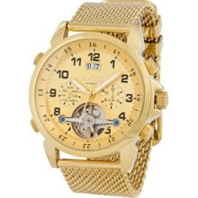 Used Mens Automatic Gold Plated Stainless Steel Wrist Watch G-thosggg
