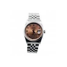 Used Rolex Datejust 16234 Mens Salmon Roman Numeral Dial Watch