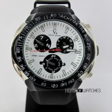 V6 Fashion Men Boy Gift Black Rubber Strap Quartz Analog Wrist Sport Watch