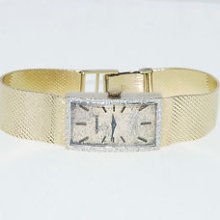Vintage 14k Yellow Gold Longines Wittnauer Model 5602 Diamonds Swiss Watch