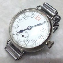 Vintage Antique West End Wrist Watch Swiss Made Porcelain Dial 30 Mm Dial