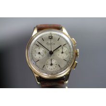 Vintage Breitling Premier 3 register Chronograph 18K Rose Gold Watch