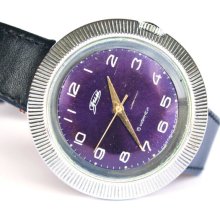 Vintage huge watch, mens watch, gender unisex, violet watch, ladies watch