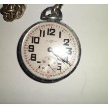 Vintage Pocket Watch Railroad Design 21 Clinton