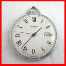 Vintage Pocket Watch Raketa Made In Ussr Special Export Order Brand Seconda Runs