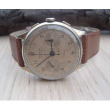 Vintage Printania Chronograph Swiss 17 Jewel Manual Wind Gents Watch