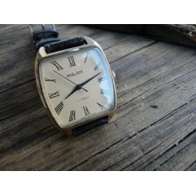 Vintage Soviet Men's Watch POLJOT(1980's) Gold plated case AU5 microns/ Mechanical watch