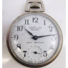 Vintage Westclox Scotty Shock Resistant Pocket Watch Estate Sale