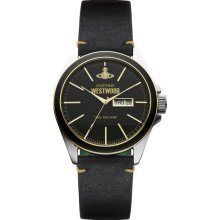 Vivienne Westwood Camden Lock Men's Quartz Watch With Black Dial Analogue Display And Black Leather Strap Vv063bkbk
